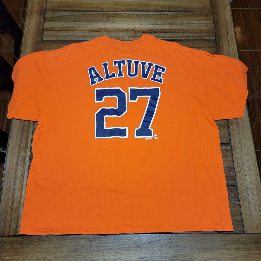 Majestic Orange Unisex Tee Houston Astros "27 Altuve" - Size 2XL